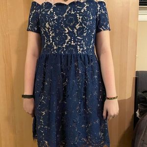 Blue lace dress - size M( 8-10)